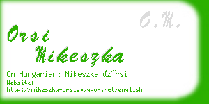 orsi mikeszka business card